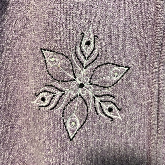Northern Reflections Purple Embroidered Zip-Front Vest, Women’s Size Large - Picture 6 of 7